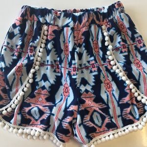 Tribal Shorts with pop Pom detail